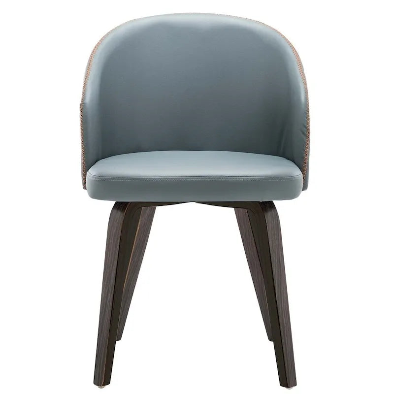 Chaises de salle à manger rembourrées en cuir PU et bois Maynau (Lot de 2)
