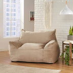 Fauteuil Pouf Surdimensionné en Velours avec Accoudoirs | Fauteuil de Salon Doux pour Adulte