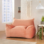 Fauteuil Pouf Surdimensionné en Velours avec Accoudoirs | Fauteuil de Salon Doux pour Adulte