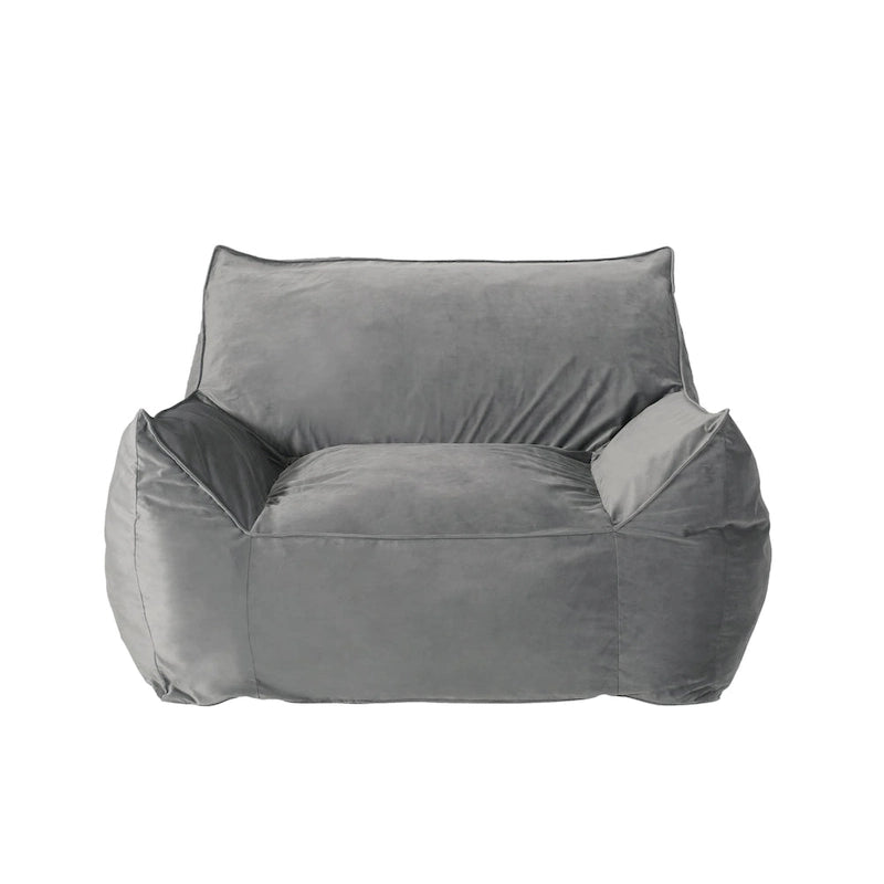 Fauteuil Pouf Surdimensionné en Velours avec Accoudoirs | Fauteuil de Salon Doux pour Adulte