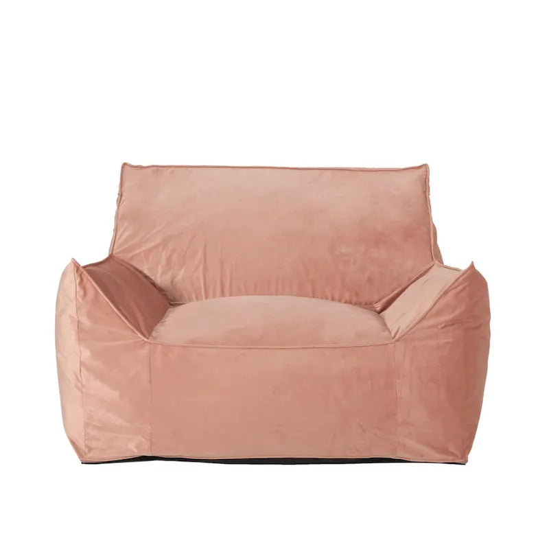 Fauteuil Pouf Surdimensionné en Velours avec Accoudoirs | Fauteuil de Salon Doux pour Adulte