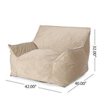 Fauteuil Pouf Surdimensionné en Velours avec Accoudoirs | Fauteuil de Salon Doux pour Adulte