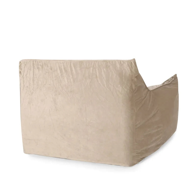 Fauteuil Pouf Surdimensionné en Velours avec Accoudoirs | Fauteuil de Salon Doux pour Adulte