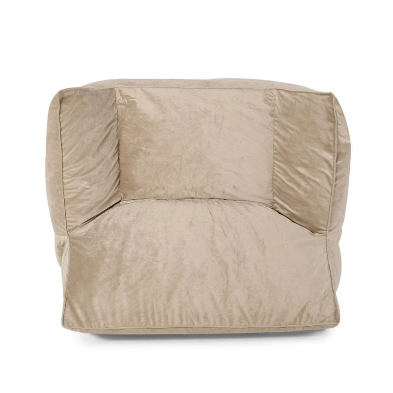 Fauteuil Pouf Surdimensionné en Velours avec Accoudoirs | Fauteuil de Salon Doux pour Adulte