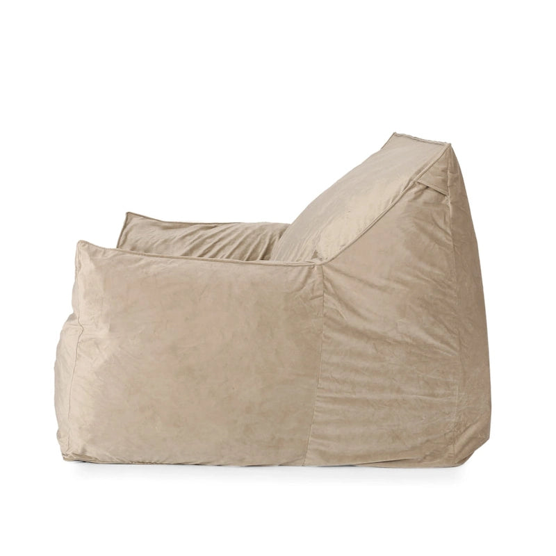 Fauteuil Pouf Surdimensionné en Velours avec Accoudoirs | Fauteuil de Salon Doux pour Adulte