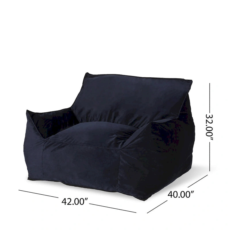Fauteuil Pouf Surdimensionné en Velours avec Accoudoirs | Fauteuil de Salon Doux pour Adulte