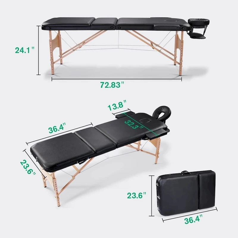 Table de massage portable de 84 pouces de long avec housse de transport