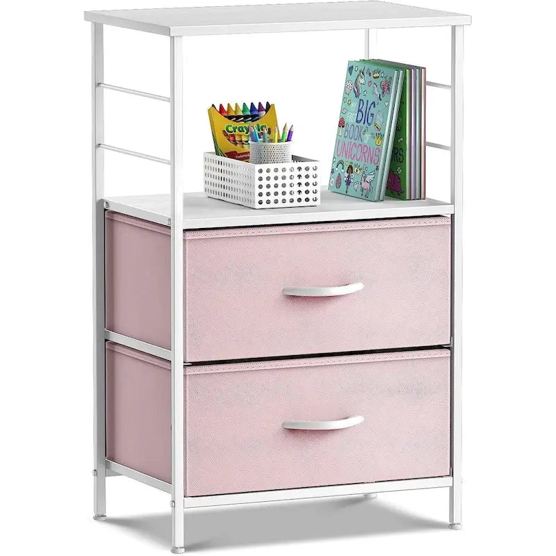 Table de chevet avec 2 tiroirs et étagère ouverte | Table d'appoint de rangement | Chambre moderne