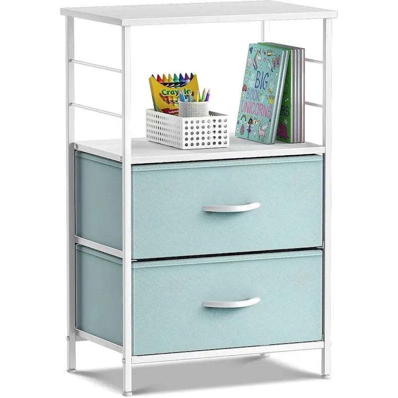 Table de chevet avec 2 tiroirs et étagère ouverte | Table d'appoint de rangement | Chambre moderne