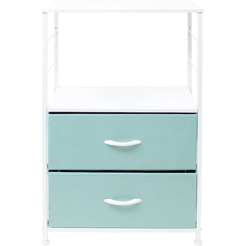 Table de chevet avec 2 tiroirs et étagère ouverte | Table d'appoint de rangement | Chambre moderne