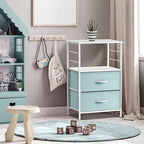 Table de chevet avec 2 tiroirs et étagère ouverte | Table d'appoint de rangement | Chambre moderne