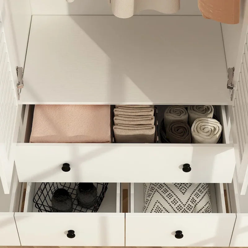 Armoire de chambre Armoire Armoire Dressing Tringle à vêtements Tiroir