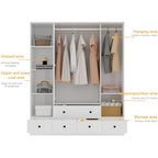 Armoire de chambre Armoire Armoire Dressing Tringle à vêtements Tiroir