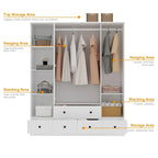 Armoire de chambre Armoire Armoire Dressing Tringle à vêtements Tiroir