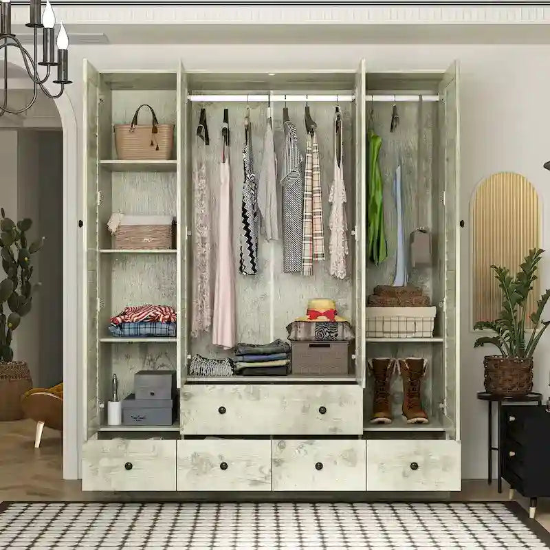 Armoire de chambre Armoire Armoire Dressing Tringle à vêtements Tiroir