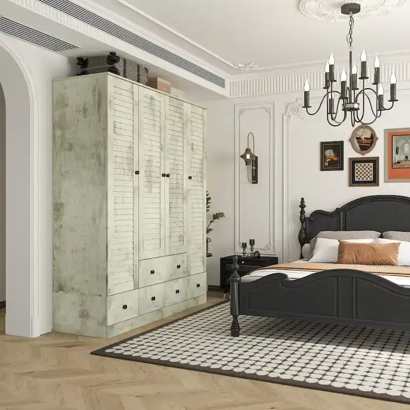 Armoire de chambre Armoire Armoire Dressing Tringle à vêtements Tiroir