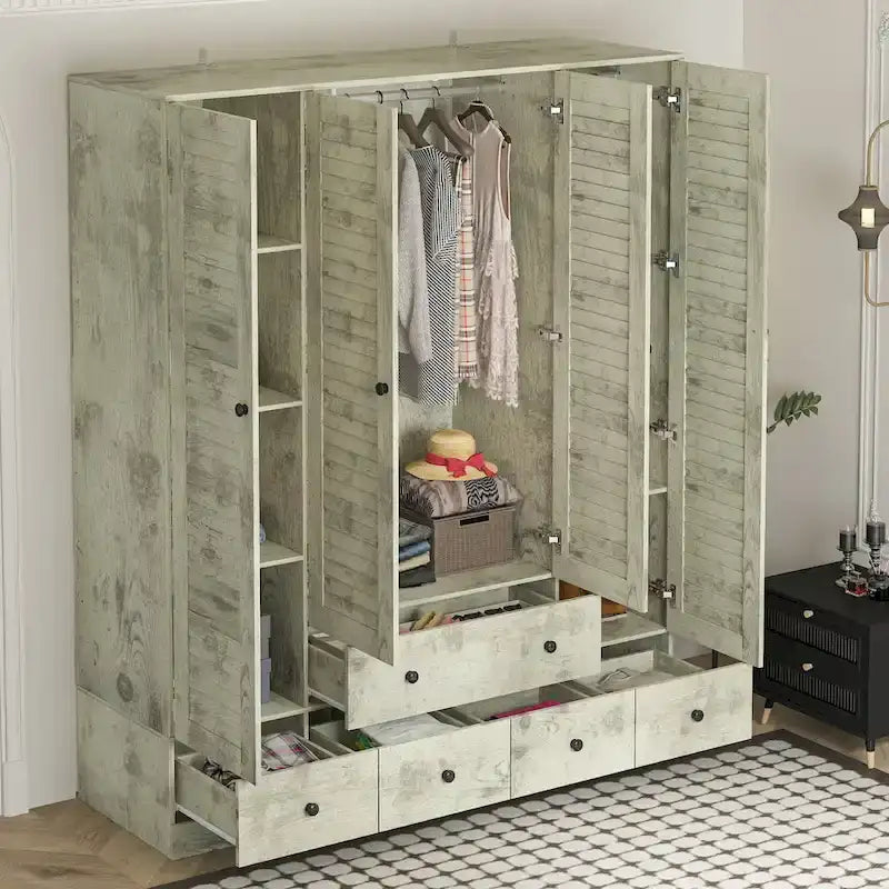 Armoire de chambre Armoire Armoire Dressing Tringle à vêtements Tiroir