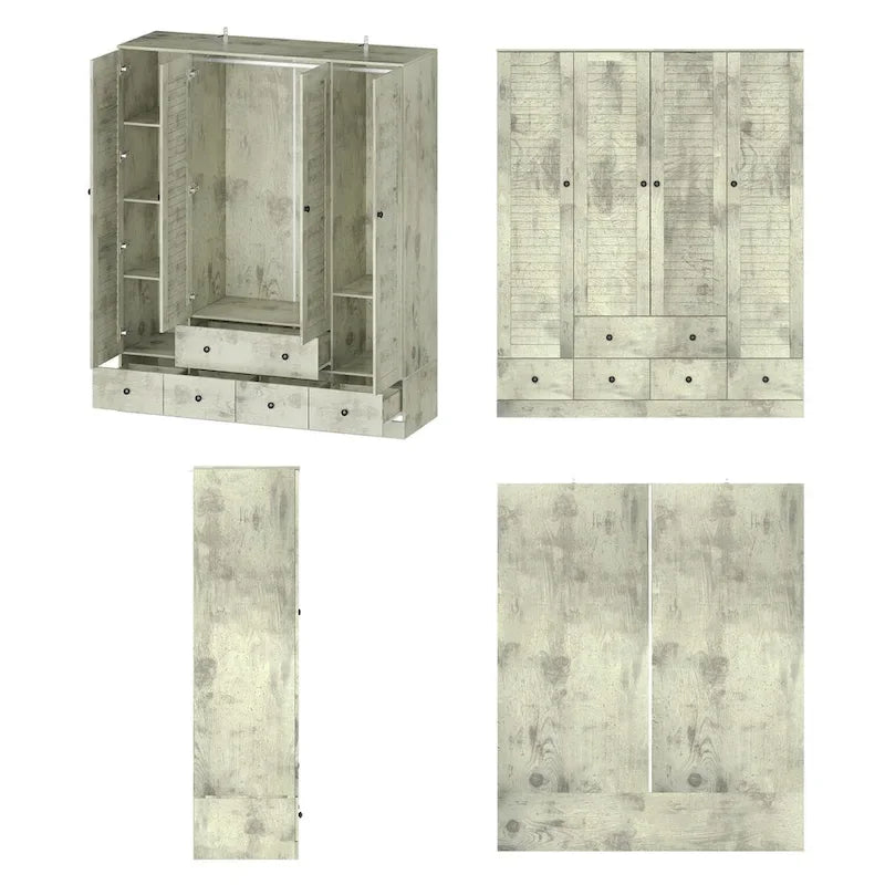 Armoire de chambre Armoire Armoire Dressing Tringle à vêtements Tiroir