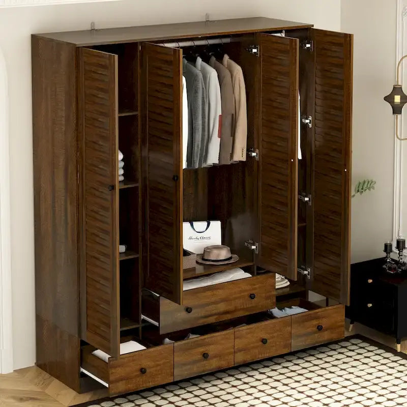 Armoire de chambre Armoire Armoire Dressing Tringle à vêtements Tiroir