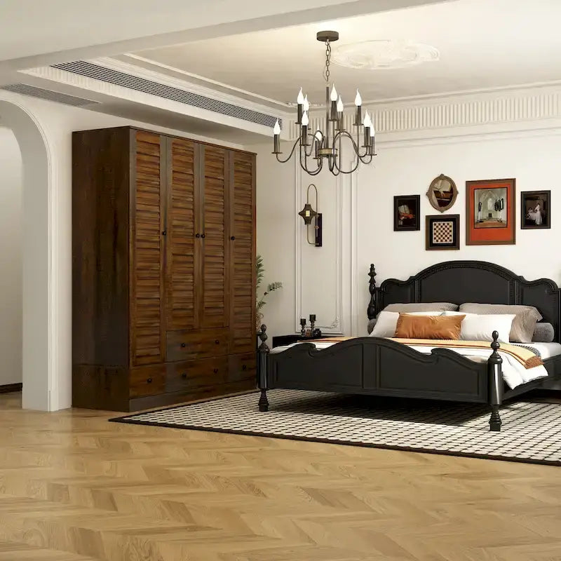 Armoire de chambre Armoire Armoire Dressing Tringle à vêtements Tiroir