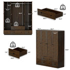 Armoire de chambre Armoire Armoire Dressing Tringle à vêtements Tiroir