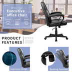 Chaise de bureau exécutive marron, chaise ergonomique épaissie en cuir PU de haute qualité, chaise de bureau et commerciale à dossier moyen.