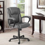 Chaise de bureau exécutive marron, chaise ergonomique épaissie en cuir PU de haute qualité, chaise de bureau et commerciale à dossier moyen.