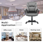 Chaise de bureau exécutive marron, chaise ergonomique épaissie en cuir PU de haute qualité, chaise de bureau et commerciale à dossier moyen.