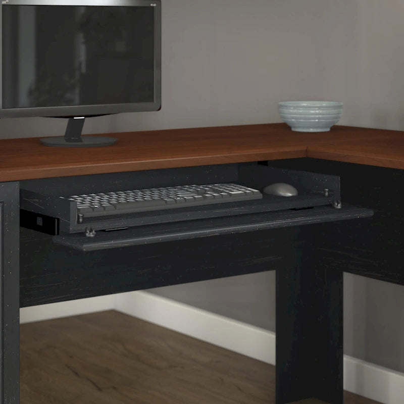 Bureau de 60 W avec huche et ensemble de rangement | Poste de travail pour bureau à domicile | Plusieurs finitions