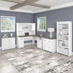 Bureau de 60 W avec huche et ensemble de rangement | Poste de travail pour bureau à domicile | Plusieurs finitions