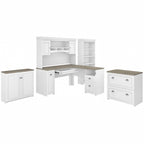 Bureau de 60 W avec huche et ensemble de rangement | Poste de travail pour bureau à domicile | Plusieurs finitions