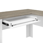 Bureau de 60 W avec huche et ensemble de rangement | Poste de travail pour bureau à domicile | Plusieurs finitions