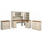 Bureau de 60 W avec huche et ensemble de rangement | Poste de travail pour bureau à domicile | Plusieurs finitions