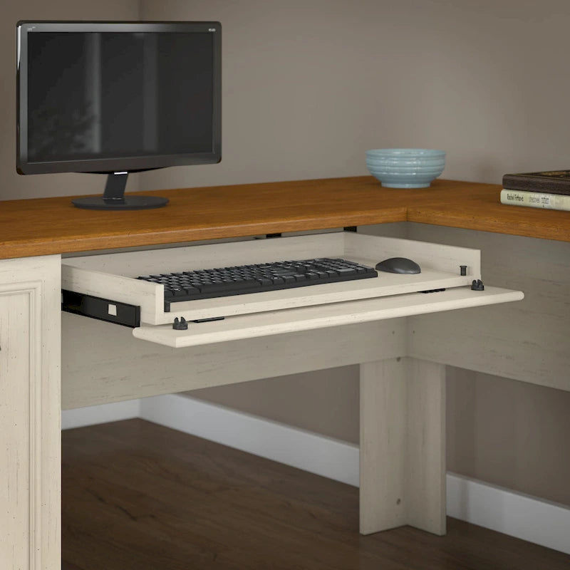 Bureau de 60 W avec huche et ensemble de rangement | Poste de travail pour bureau à domicile | Plusieurs finitions