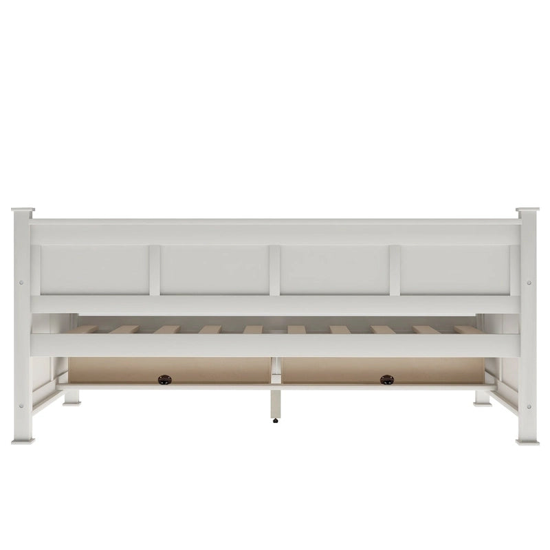 Lit de repos simple moderne et rustique en bois de style décontracté, blanc crème