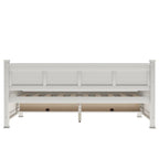 Lit de repos simple moderne et rustique en bois de style décontracté, blanc crème