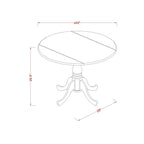 East West Furniture - Ensemble de salle à manger - Table de cuisine ronde et chaises de salle à manger en similicuir, noir et cerisier (option de pièces)