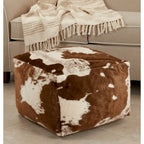Pouf en fausse fourrure motif vache