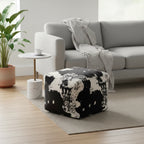 Pouf en fausse fourrure motif vache