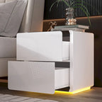 Table de chevet blanche à LED, Table de chevet moderne à LED, Table de chevet