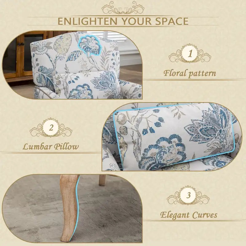 Fauteuils de lecture individuels de style français campagnard en tissu avec oreiller