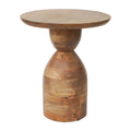 Table d'appoint sablier en bois de manguier | Bois massif naturel | Table d'appoint bohème pour le salon