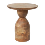 Table d'appoint sablier en bois de manguier | Bois massif naturel | Table d'appoint bohème pour le salon