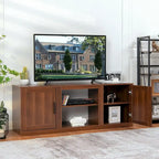 Meuble TV de 147 cm avec 2 placards de rangement et étagères réglables sur 3 positions