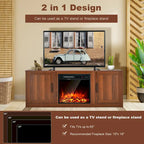 Meuble TV de 147 cm avec 2 placards de rangement et étagères réglables sur 3 positions