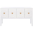 Buffet 3 portes 2 étagères 54"L | Détail octogonal sculpté | Meuble de rangement de style transitionnel
