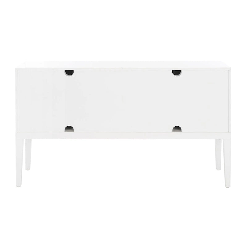 Buffet 3 portes 2 étagères 54"L | Détail octogonal sculpté | Meuble de rangement de style transitionnel