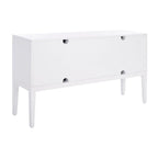 Buffet 3 portes 2 étagères 54"L | Détail octogonal sculpté | Meuble de rangement de style transitionnel