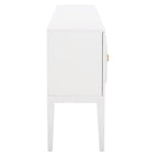 Buffet 3 portes 2 étagères 54"L | Détail octogonal sculpté | Meuble de rangement de style transitionnel
