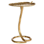 Table d'appoint glamour dorée | Cadre métallique orné | Table d'appoint décorative pour salon et chambre